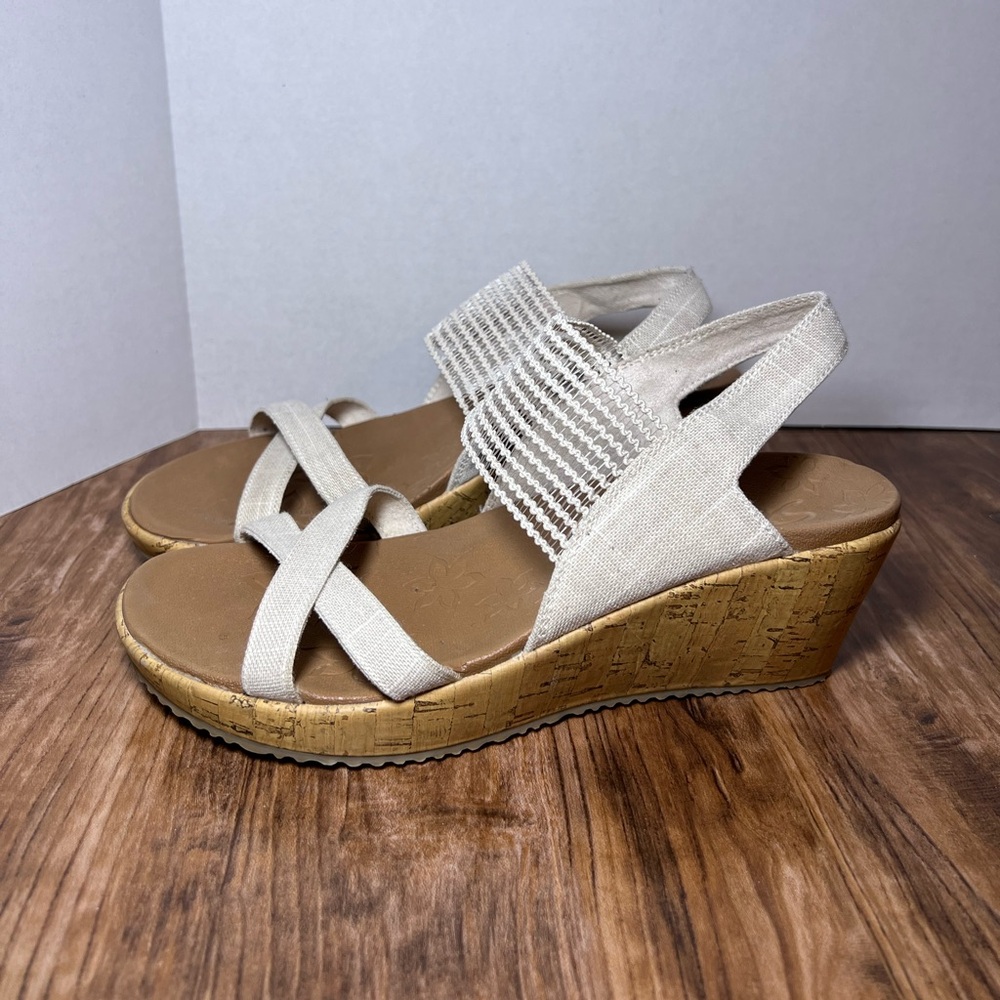 Elegant Cream Wedge Sandals